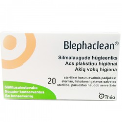Valomosios servetėlės akių vokams Blephaclean (20 vnt)